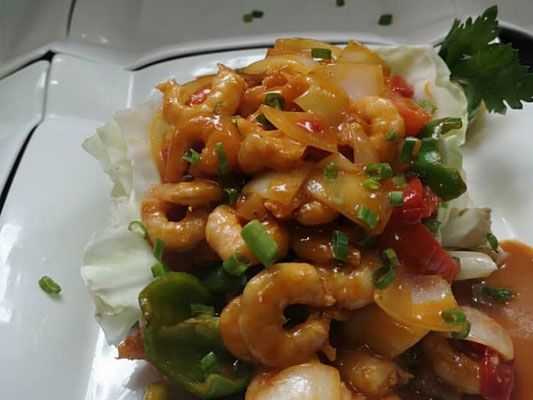 Enchilado shrimp.